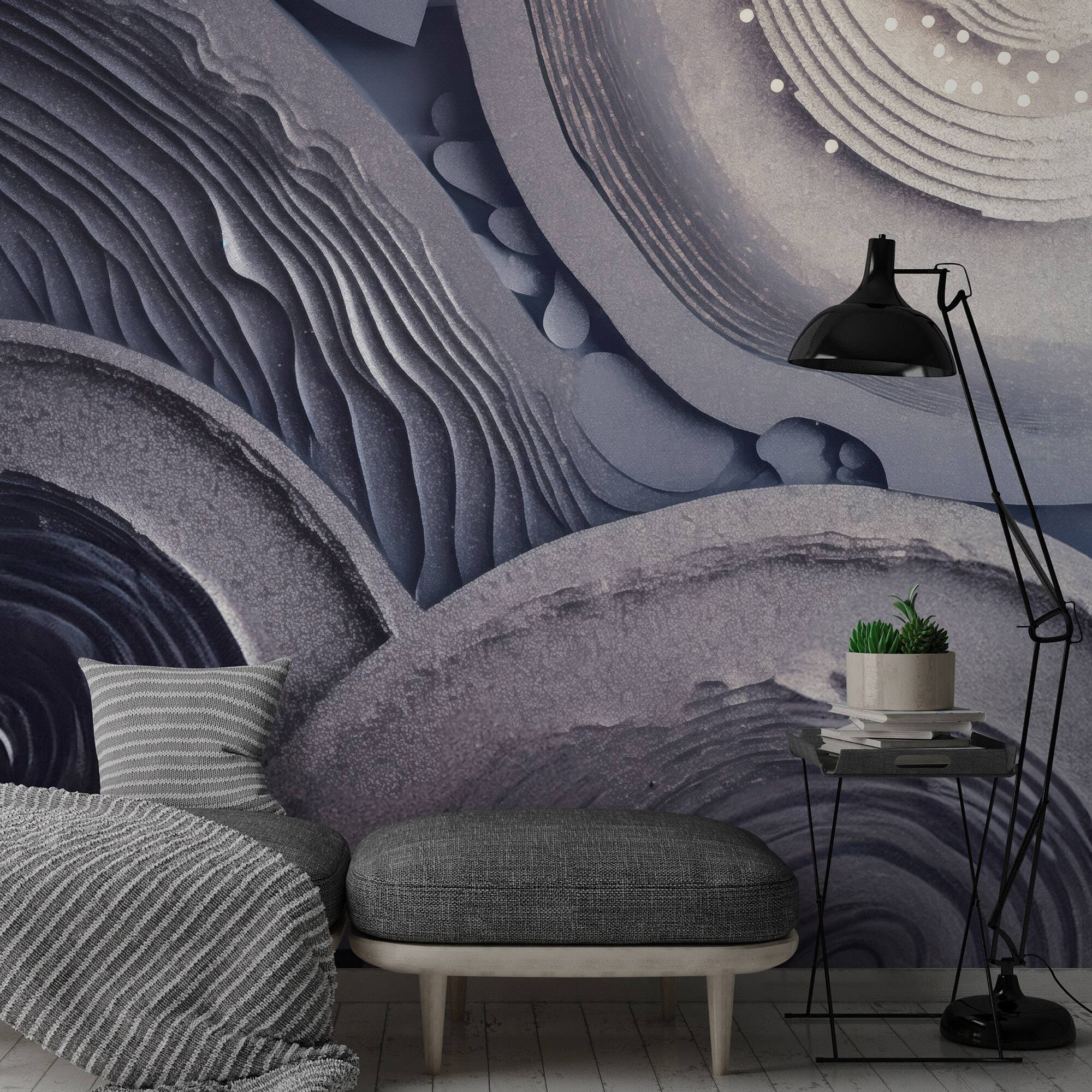 Designs Direct Wheels of Time Silver Wall Mural